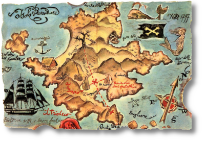 immagine mappa del tesoro tratta dal sito il lupo e il contadino